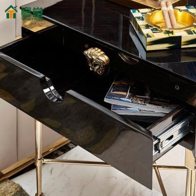 森美人不锈钢边几角几轻奢后现代简约沙发边桌金属正方形小茶几客厅家具