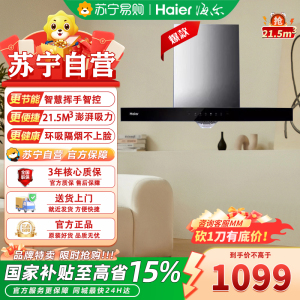 海尔CXW-219-E900T23一级能效挥手感应油烟机欧式设计钢化玻璃面板