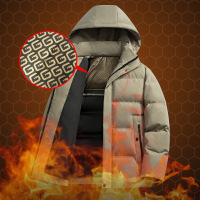 秋冬季男装加厚石墨烯青年棉衣男休闲男士爸爸装连帽棉服棉袄外套