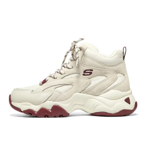 斯凯奇中帮老爹鞋女加绒保暖厚底女鞋 167595-BURG 酒红色/双