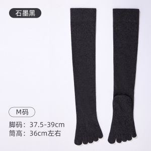 YOTTOY瑜伽袜五指长筒袜专业防滑运动袜普拉提室内专用小腿袜春秋