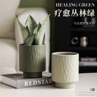 创意陶瓷花盆简约大口径兰花多肉绿植盆栽个性桌面陶土带托盘室外