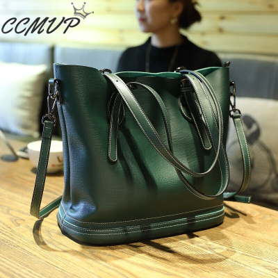 CCMVP品牌自营官方-秋冬新款牛皮女包水桶包大包包女休闲大气单肩斜挎手提包
