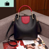 皮包包女2020新款荔枝纹百搭经典网红斜挎包时尚简约单肩包韩版NEW LAKE 黑色女士单肩包