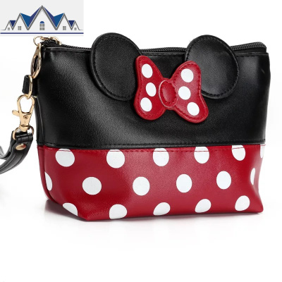 韩版化妆包可爱少女软妹大容量化妆品收纳学生随身便携米奇手拿包 三维工匠收纳包