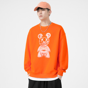 潮牌男装长袖套头圆领卫衣秋冬潮流印花小熊休闲衣服男学生情侣装