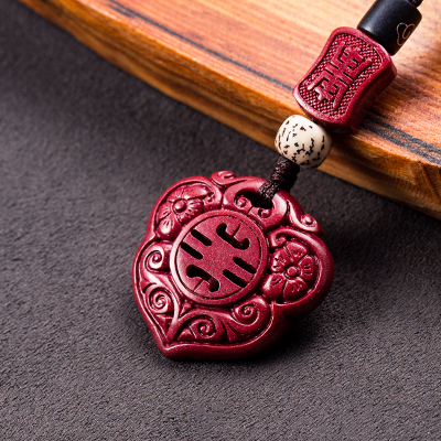 婴婴（YINGYING）天然朱砂如意汽车挂件个性创意手工钥匙扣男士女招财本命年紫砂平安符平安吉祥-