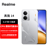 真我14 翼空银 16GB+256GB 第四代骁龙6 5G芯 45W快充 6000毫安大电池 5G游戏拍照智能手机