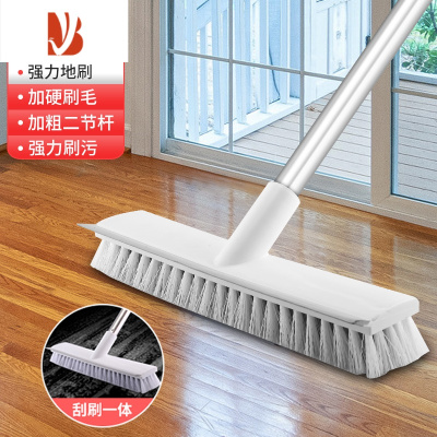 三维工匠地板刷刮水一体二合一两用清洁浴室卫生间瓷砖刷子长柄厕所刷神器20CM刷头-升级款地刷（刷刮一体加粗两节杆）