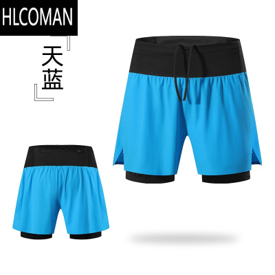 HLCOMAN腰包跑步短裤男三分裤带内衬马拉松越野田径训练后腰口袋能放手机