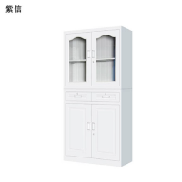 紫信 文件柜四门上玻下铁明抽柜 1850*900*400mm 个