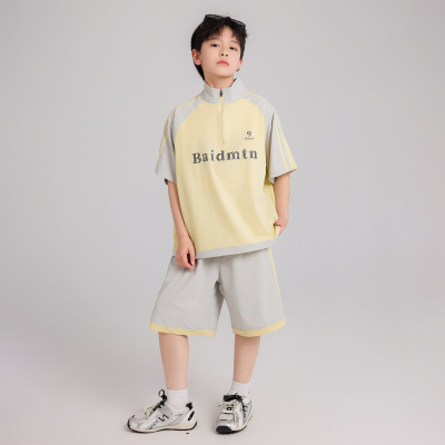 男童套装夏季2026新款潮儿童夏装中大童短袖polo衫两件套痞帅