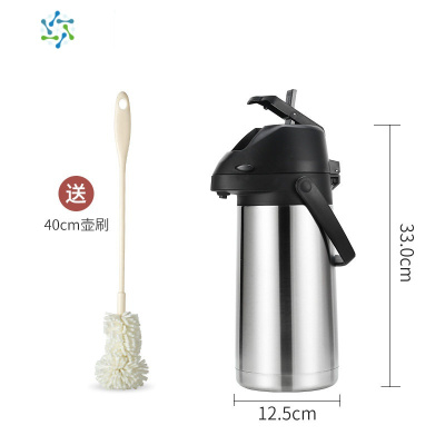 大容量气压式热水瓶家用按压式保温壶开水瓶5不锈钢车载暖水壶三维工匠3加车载底座送壶刷