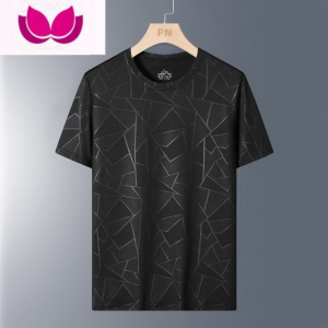 七斓夏季短袖T恤男士薄款运动休闲半袖上衣网眼速干冰丝跑步健身服