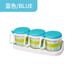 茶花厨房调料盒组合套装玻璃盐罐家用塑料调料瓶收纳盒小号调味罐