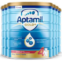 6罐装 | 海外Aptamil 澳洲爱他美金装 婴幼儿配方奶粉 4段(24月以上)900g/罐 新西兰原装进口