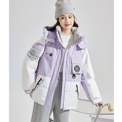 [3件8.5折424.9元,叠加优惠券]唐狮冬季新款羽绒服女短款工装派克服连帽加厚外套上衣潮