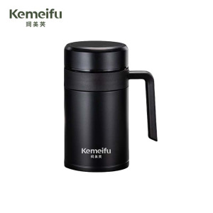 珂美芙 316不锈钢商务便携把手保温杯 黑色680ml 个