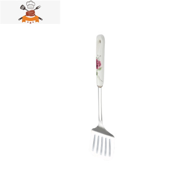 不锈钢厨具锅铲套装厨房漏勺汤勺炒菜铲子家用全套烹饪炊具七件套 敬平 紫玫瑰-煎铲