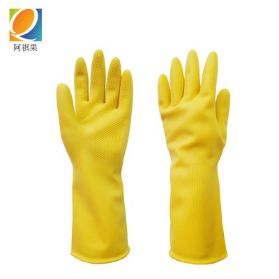 阿祺果 橡胶手套 黄色加厚 请备注尺码 双 黄色 加厚