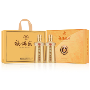五粮液股份 福满盛世荣耀福双支礼盒52度500ml*2瓶 纯粮浓香型白酒