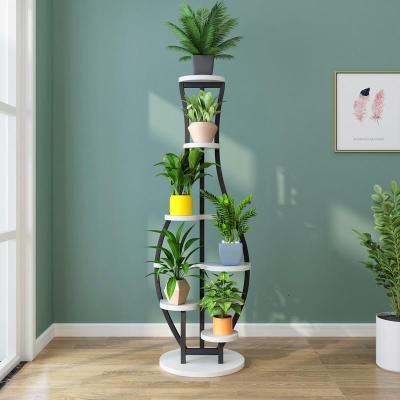森美人客厅家用花架子多层室内卧室阳台铁艺圆形置物架装饰绿萝吊兰架