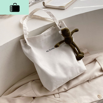 春季大容量网红帆布包包女2020流行新款潮韩版百搭单肩时尚托特包NEW LAKE女斜挎包