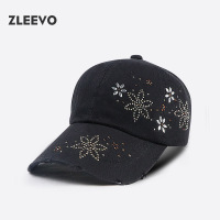 四季水洗软顶棒球帽贴钻鸭舌帽时尚个性户外欧美风帽子棉