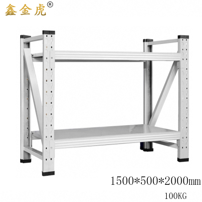 鑫金虎仓储货架铁制置物架二层每层100kg1500*500*2000mm HJ-7组