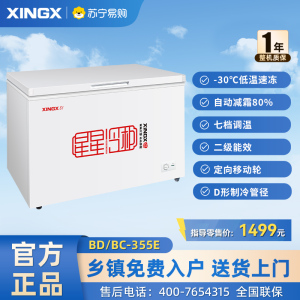 星星(XINGX) BD/BC-355E 355L 卧式 冷柜 冰柜 卧式冷柜 大冰柜商用 强冷冻设计 机械控温