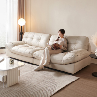 全友家居现代简约皮艺沙发客厅大小户型家用直排三人云朵小沙发