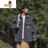 YANXU@ 美式复古灯芯绒衬衫男长袖宽松大口袋衬衣外套