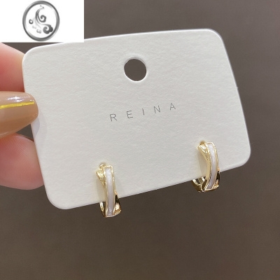 JiMi小巧交叉耳钉睡觉免摘夏季耳环女设计感个性简约冷淡风耳饰耳扣女