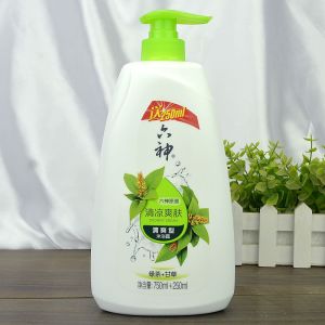 六神沐浴露清凉爽肤绿茶甘草750ml 450ml 1L 200ml冰爽沐浴液