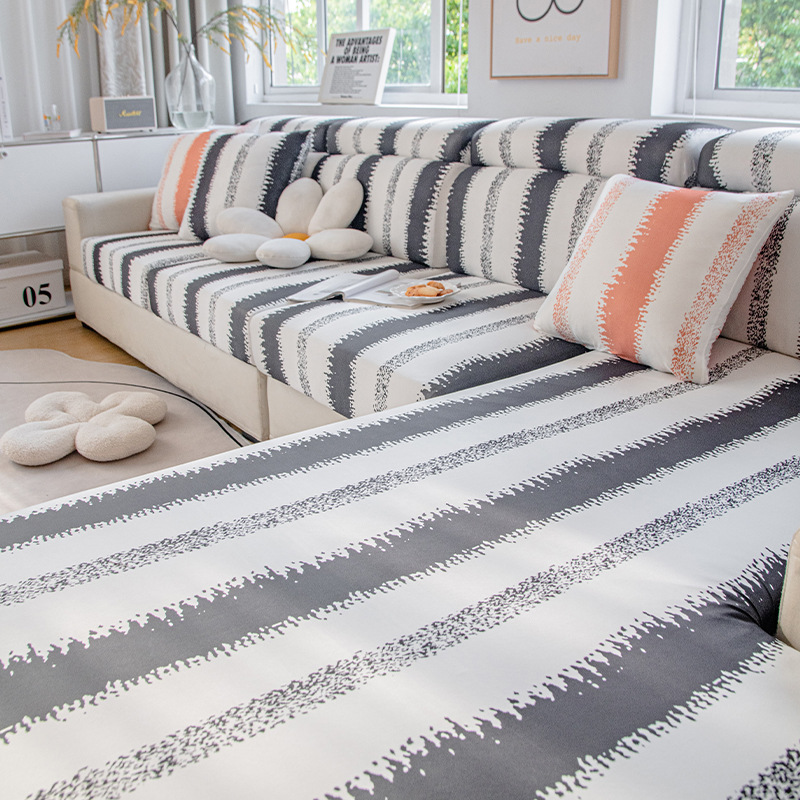 畔雅冰丝印花弹力沙发笠简约高级沙发凉席垫夏季沙发盖布套