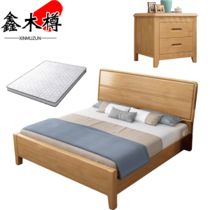 鑫木樽床+床头柜+床垫120*200*106cm套