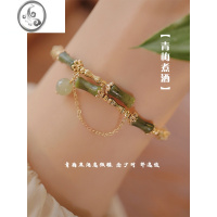 JiMi[青梅煮酒]新中式国风竹节和田玉手镯女ins小众设计高级感手链