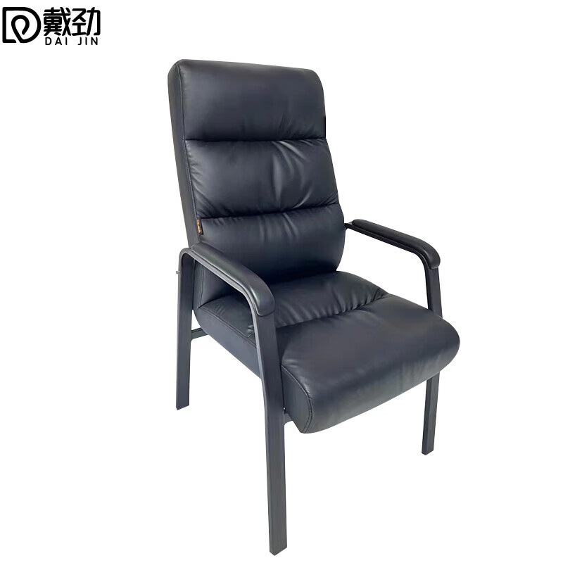 戴劲皮质会议椅椅子电脑椅办公椅会议培训椅网布椅弓形椅职员座椅H-1