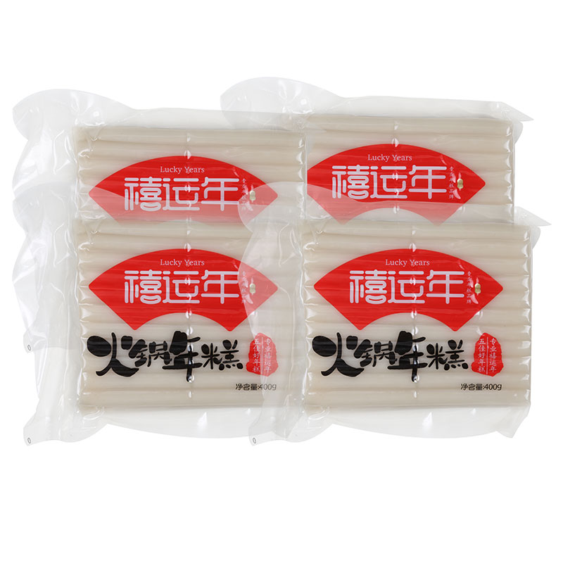 禧运年火锅年糕400g*4袋装 水磨年糕条 糍粑年糕 韩式辣酱炒年糕食材