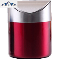 桌面办公桌面迷你多彩家用不锈钢小垃圾桶带创意车载家庭一桶天下 三维工匠