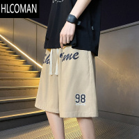 HLCOMAN发泡印花运动短裤男夏季薄款美式复古高街ins潮牌宽松休闲五分裤5