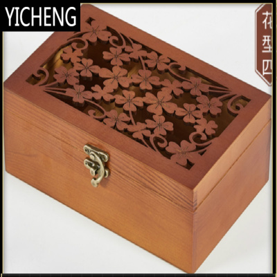 家用针线盒套装实木复古便携手工十字绣缝纫针线包收纳盒YICHENG空盒不带配件不带线花型四