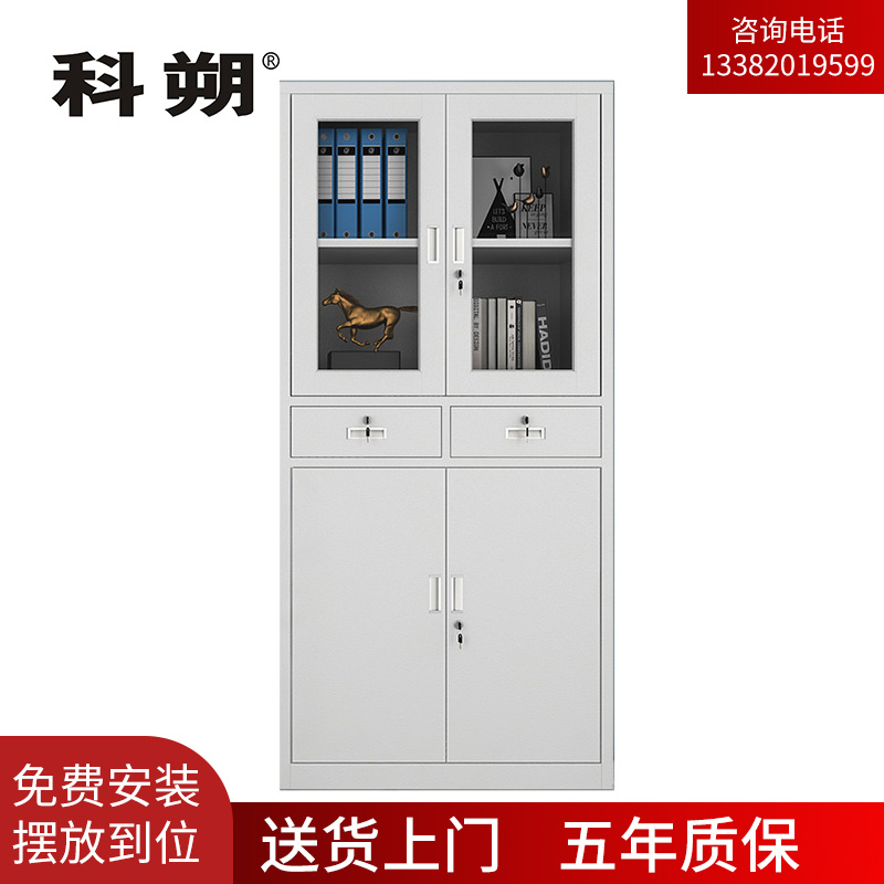 科朔 文件柜铁皮柜资料柜办公室柜子档案柜中二斗文件柜 KS-G035