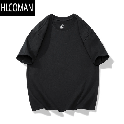 HLCOMAN三本针简约基础款短袖t恤男2024夏季新款280g半袖tee