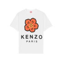 KENZO男士纯棉白色圆领短袖T恤舒适透气休闲基础款