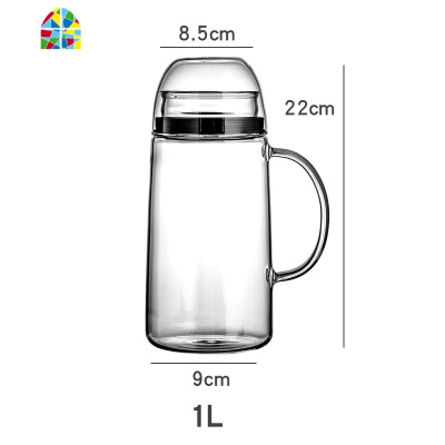 玻璃冷水壶家用凉白开水杯大容量耐热高温防爆装果汁透明冰扎壶 FENGHOU 2.0L+2只杯子凉水壶