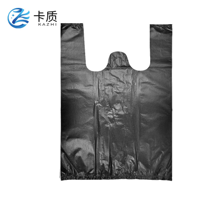 卡质 手提式垃圾袋黑色家用加厚背心式马夹袋一次性提手塑料袋/个 [宽45x52cm][黑色]50只加厚*2