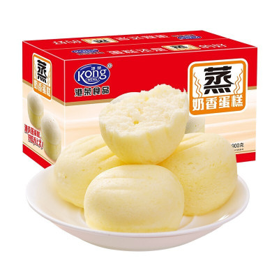 港荣蒸蛋糕奶香味900g营养早餐面包饼干蛋糕休闲食品零食