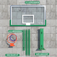 吉优JY-1078 挂壁式篮球架标准挂墙篮球板钢化玻璃家用室内外篮板篮球框户外