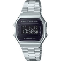 CASIO 卡西欧代购美国腕表舒适男式不锈钢表链方形数显石英防水